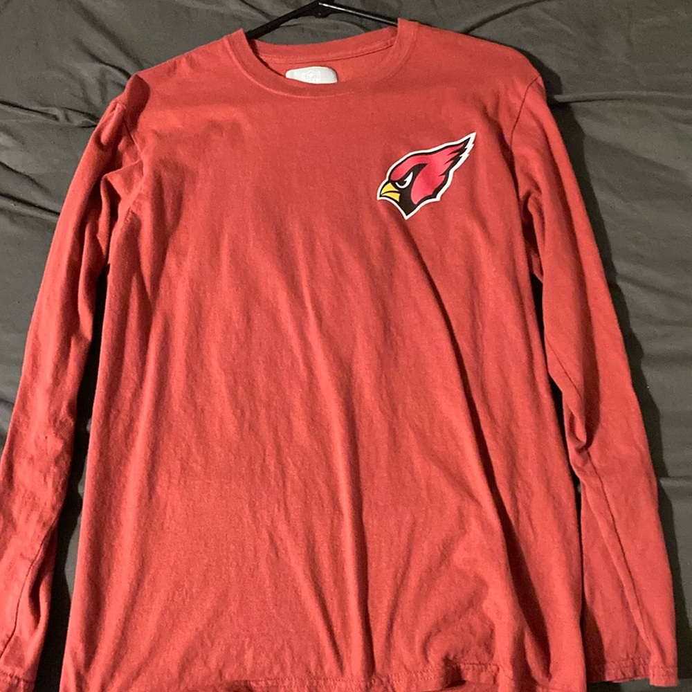 NFL Men's Red Long-Sleeve Tee with Team Cardinal Logo